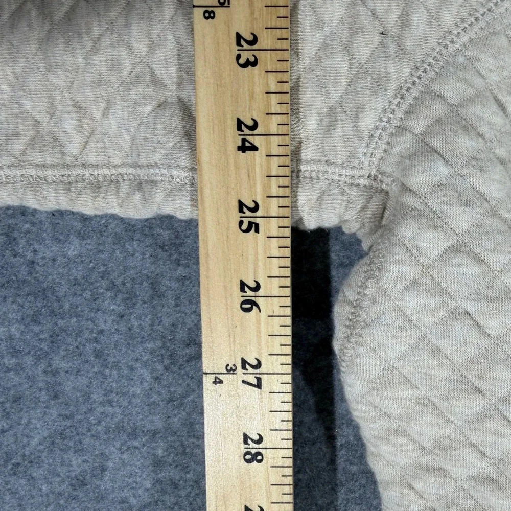 J.Crew Mens Authentic Fleece Quilted Quarter Zip Pullover Beige XXL
